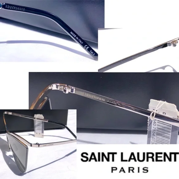 ⬇️SALE‼️🆕 SAINT LAURENT CAT-EYE SILVER & GRAY SUNGLASSES